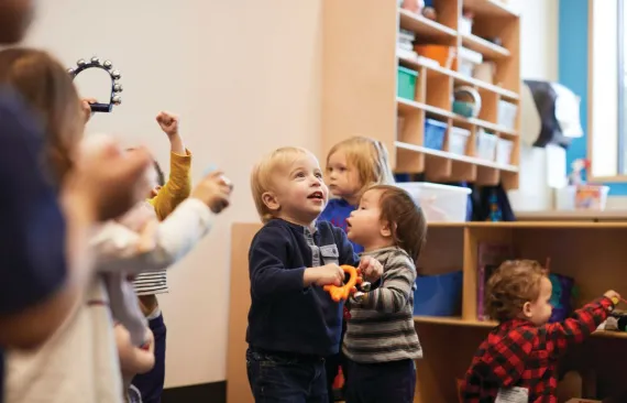 Young kids in learning center